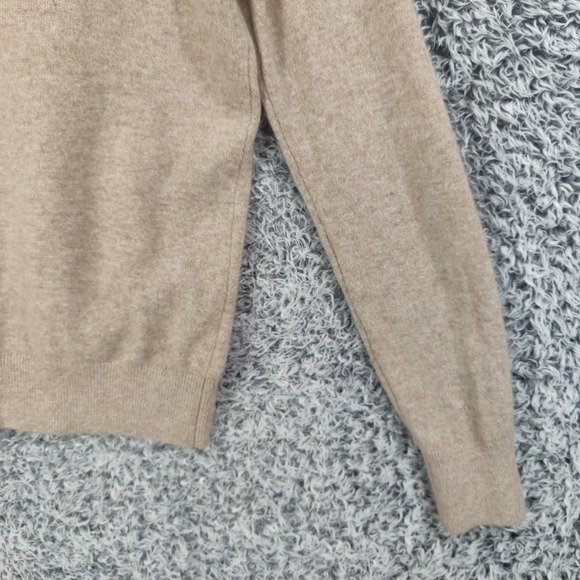 Quince 100% Cashmere Luxe Crew Neck Long Sleeve Sweater Top Women Medium Beige - Picture 11 of 15